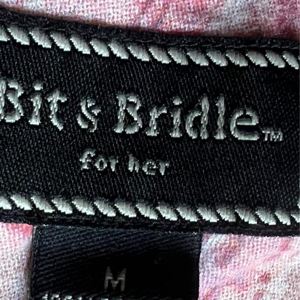 RARE Bit & Bridle 90’s vintage whimsy western pink hued graphic running horses T - Picture 10 of 14